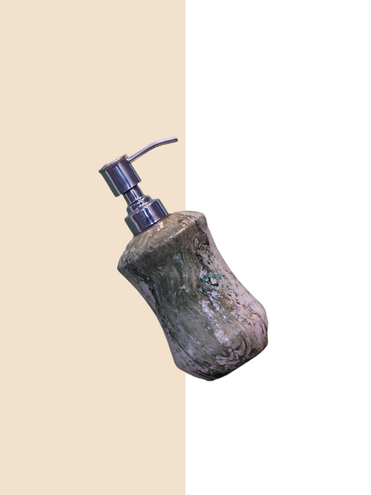 Green marble painted curved dispenser